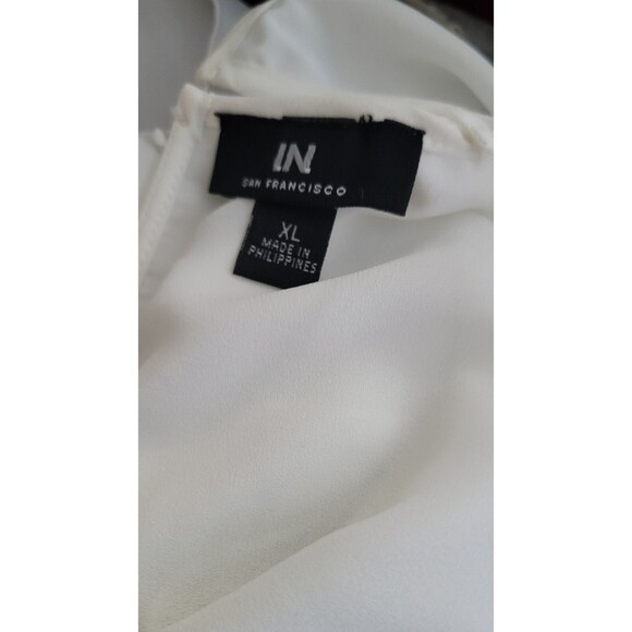 Women's I.N. SAN FRANCISCO Top Blouse Shirt Tank Cold Shoulder Cream  XL - Picture 5 of 7
